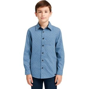 KENNETH COLE‎ NEW YORK Boys Button-Up Shirt Blue Geometric Print Size 14/16